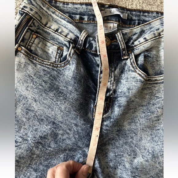 K Jordan Jeans Punk with zipper accents,skinny jean sz 6 Women’s Acid Wash Goth - Picture 7 of 10